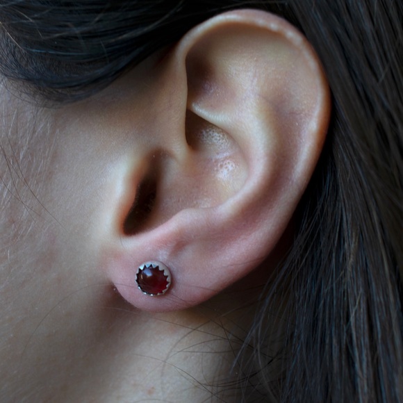 Carnelian Earrings Sterling Silver - Picture 3 of 3